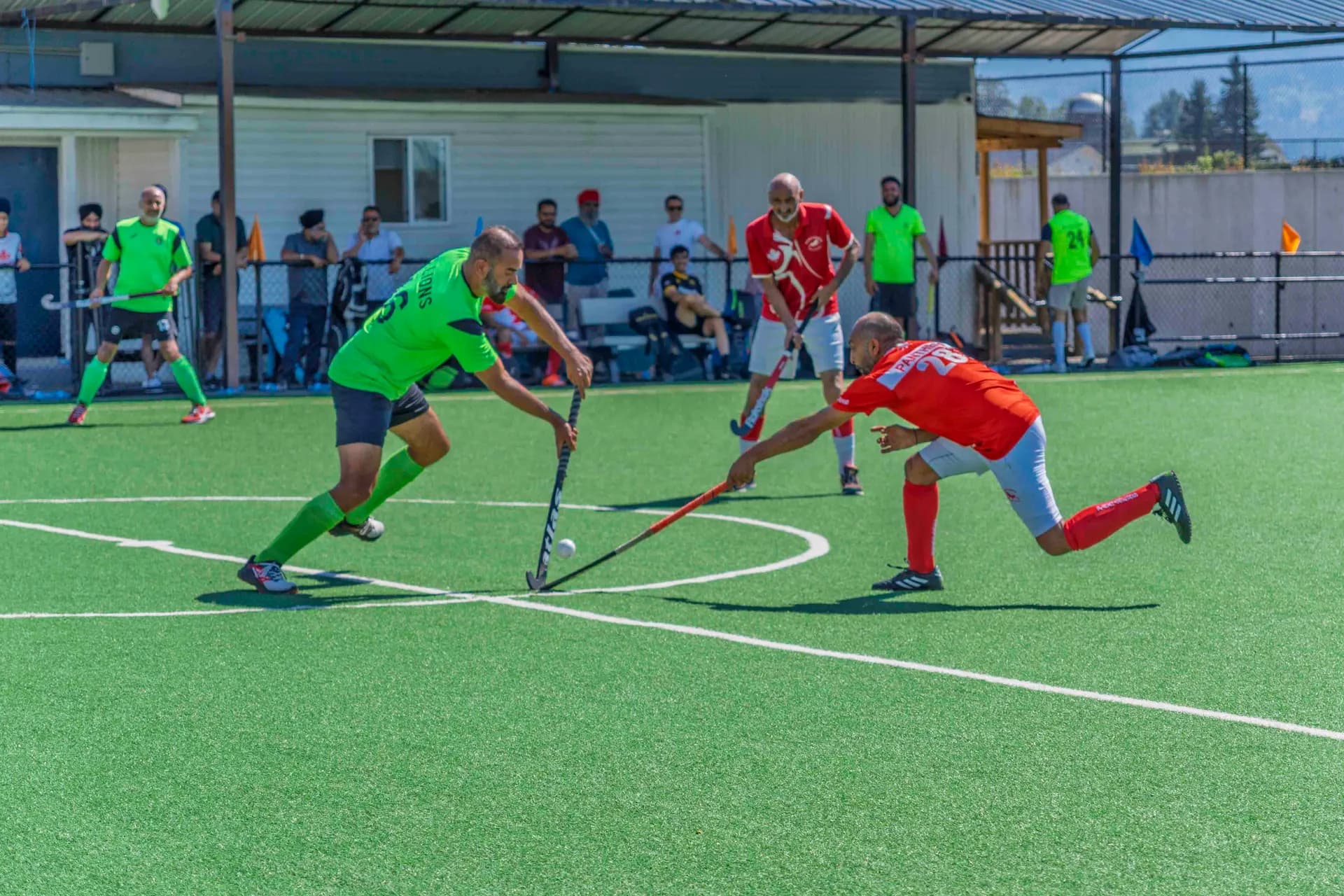 AFHC tournament action on the field hockey pitch in Abbotsford, BC