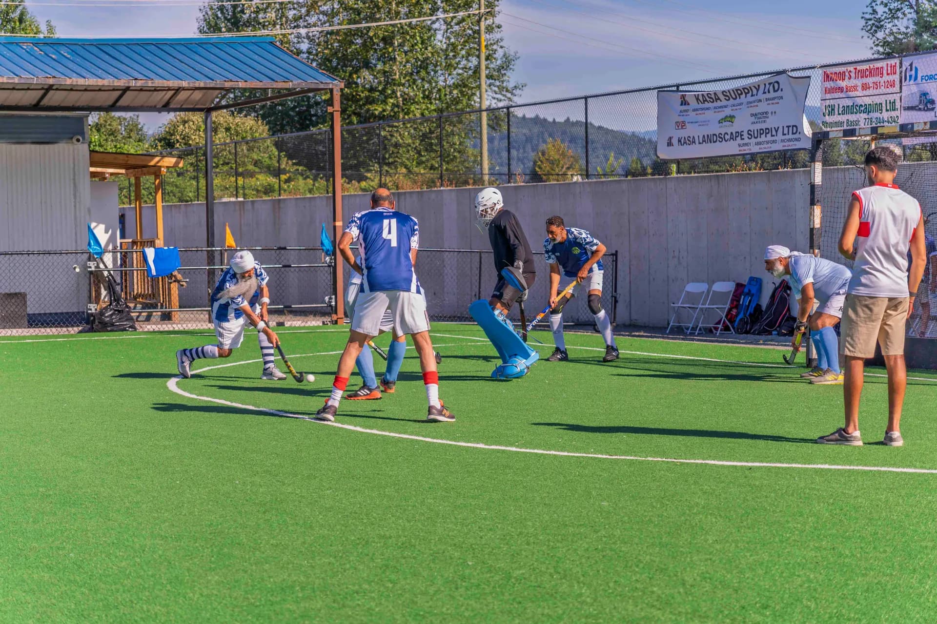AFHC players during a field hockey match at Dasmesh Punjabi School in Abbotsford