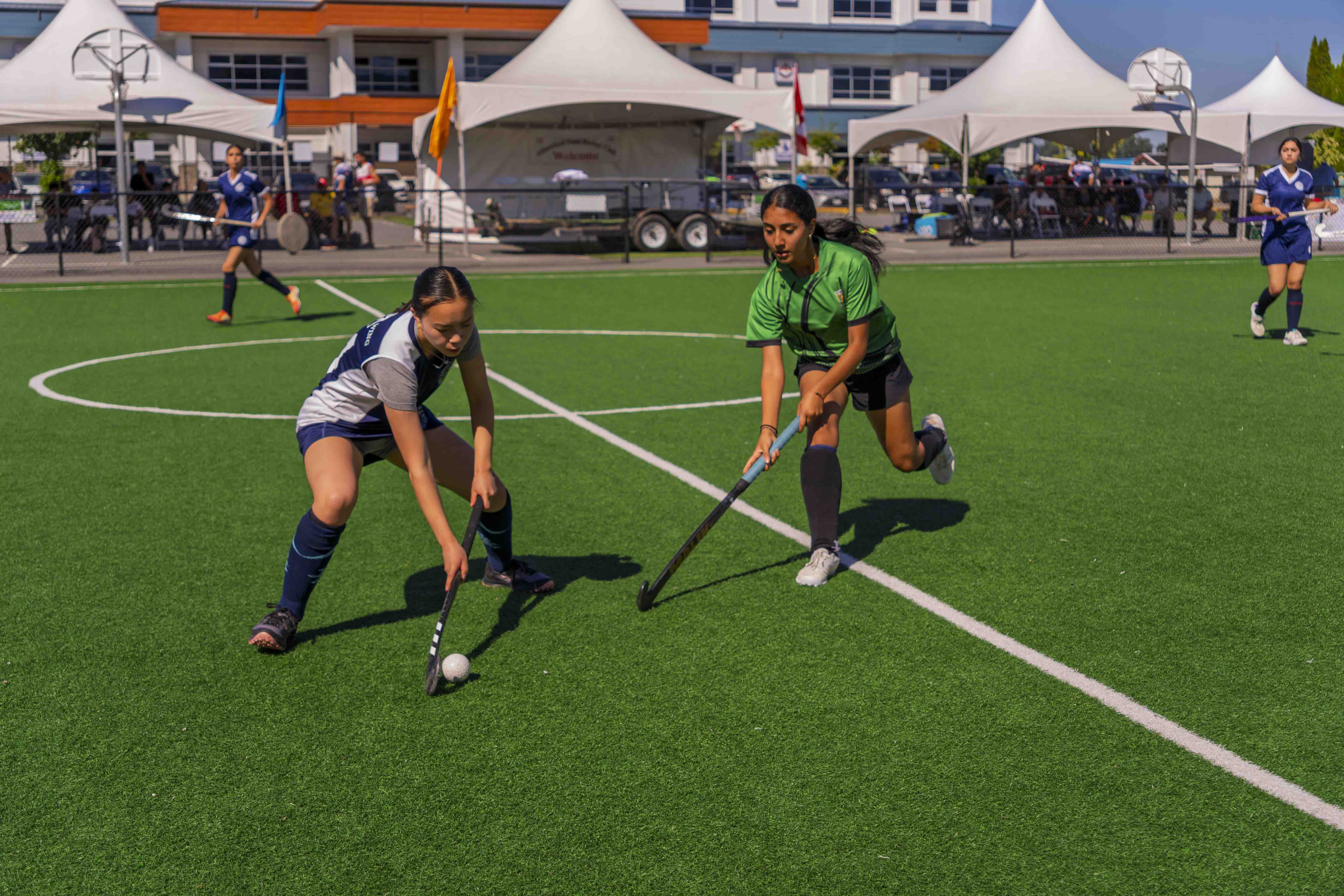 AFHC youth players competing during a field hockey match in Abbotsford, BC