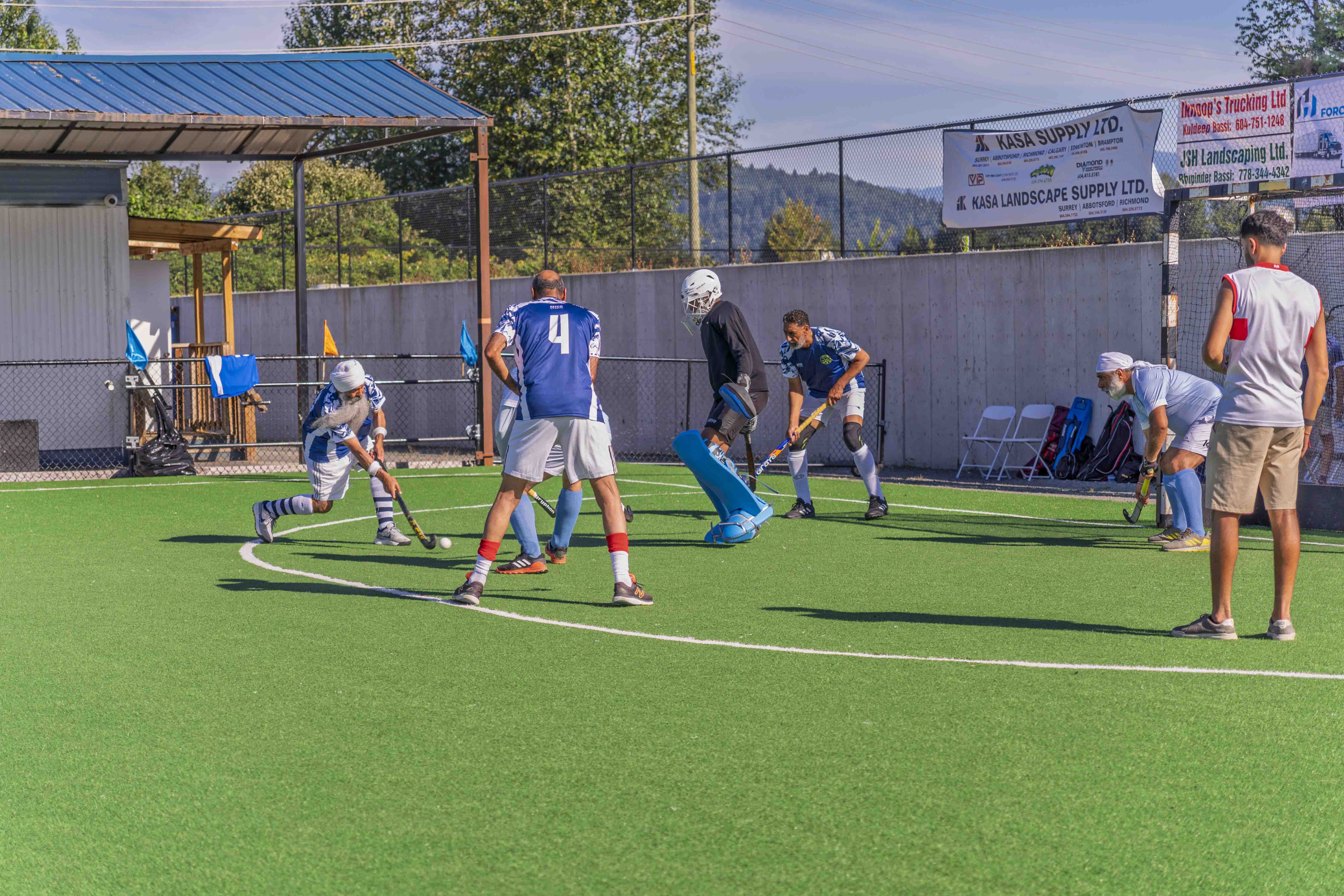 AFHC players during a field hockey match at Dasmesh Punjabi School in Abbotsford