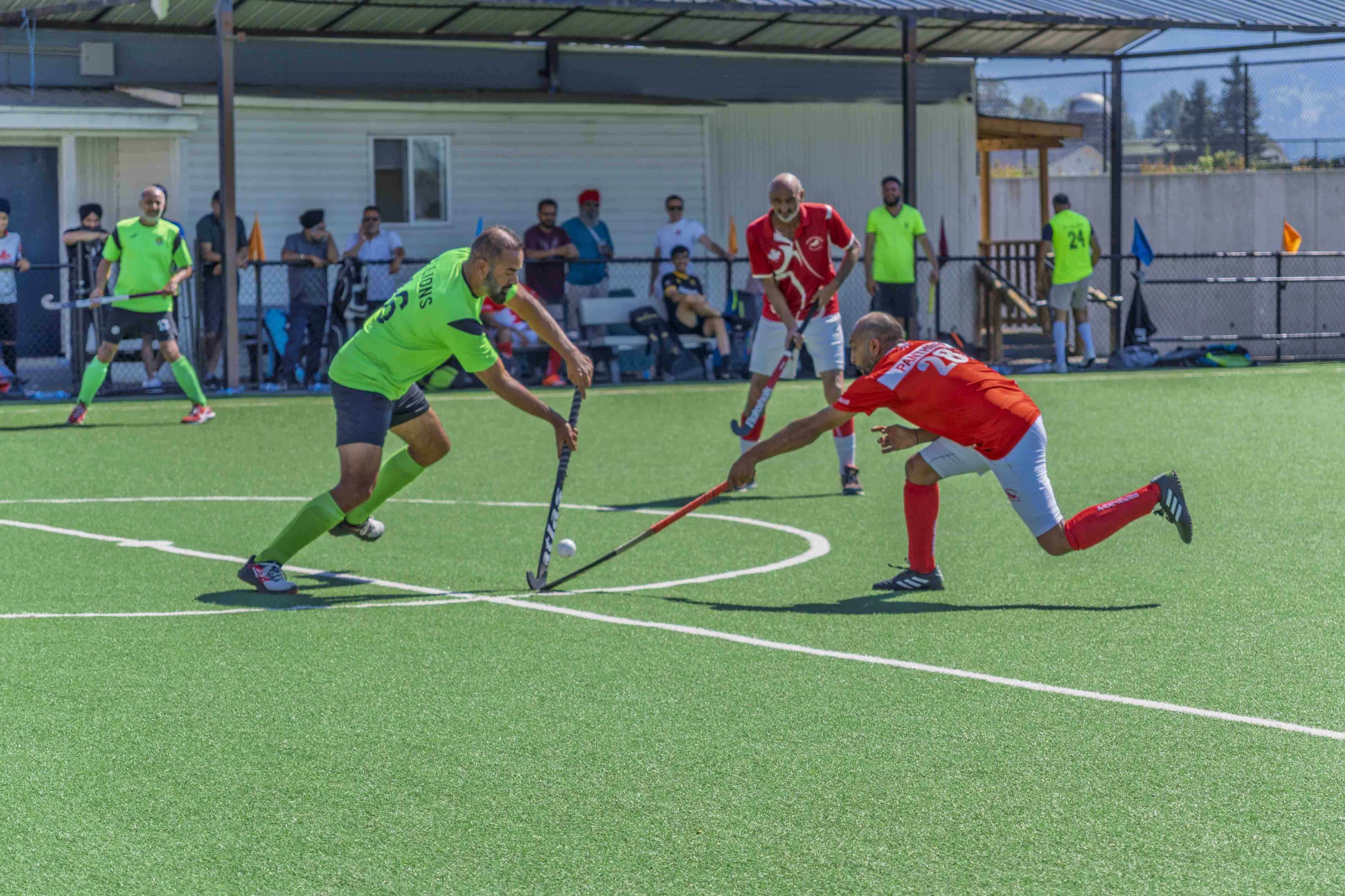AFHC tournament action on the field hockey pitch in Abbotsford, BC